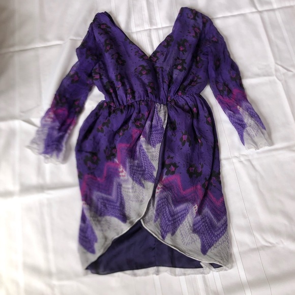 ARYN K Deep V Patterned Silk Top - Picture 2 of 14